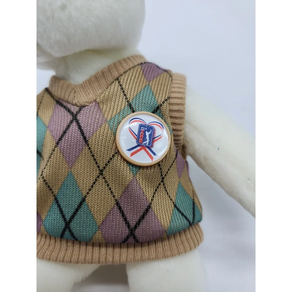 TY Beanie Baby TOUR TEDDY the PGA Golf Bear (9 inch) NWT Stuffed Teddy Dad Gift